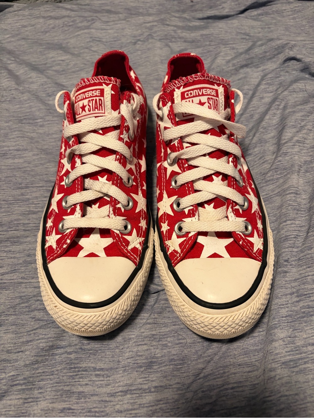 Converse UniSex Red All Star, Star-Print Low Top Sneakers